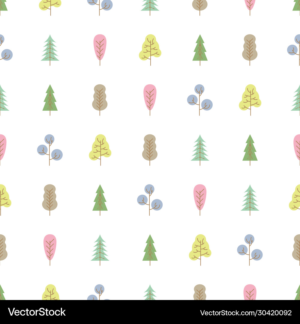 Seamless pattern with colored trees Vector Image