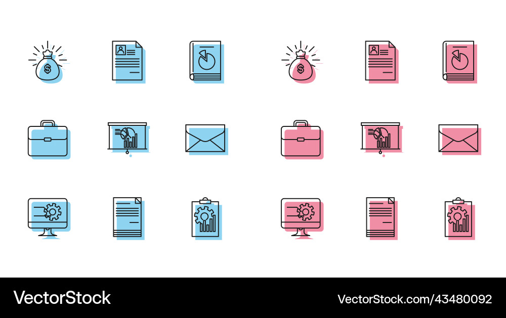 Set line computer monitor with graph chart Set line computer monitor with graph chart vector image
