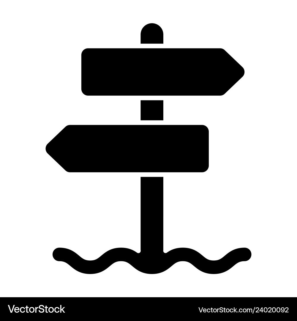Signpost solid icon road pointer Signpost solid icon road pointer vector image