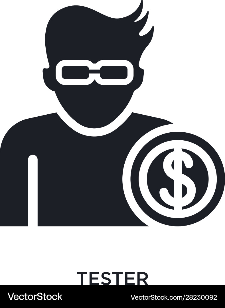 Tester isolated icon simple element from Tester isolated icon simple element from Vector Image