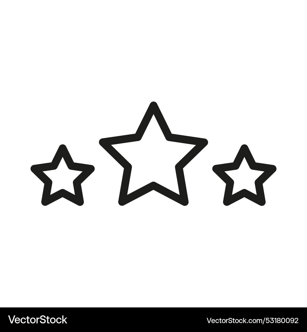 Three stars rating icon set simple line design Three stars rating icon set simple line design Vector Image