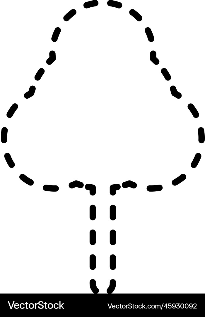 Tracing lines dotted tree outline shape Tracing lines dotted tree outline shape vector image