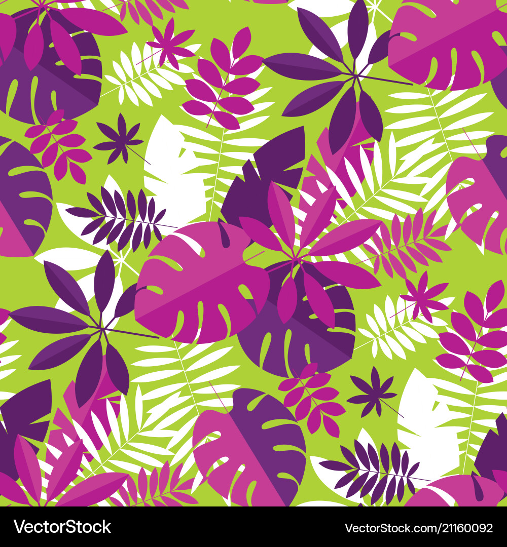 Vibrant helle einfache tropische Blätter Muster Vibrant helle einfache tropische Blätter Muster vektorbild