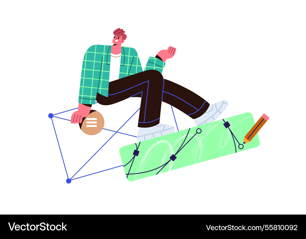 Web designer creates user interface creative Web designer creates user interface creative vector image