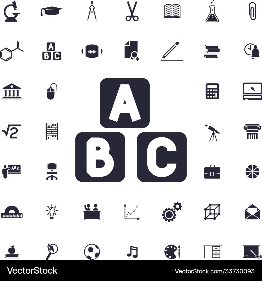 A b c block icon vector image