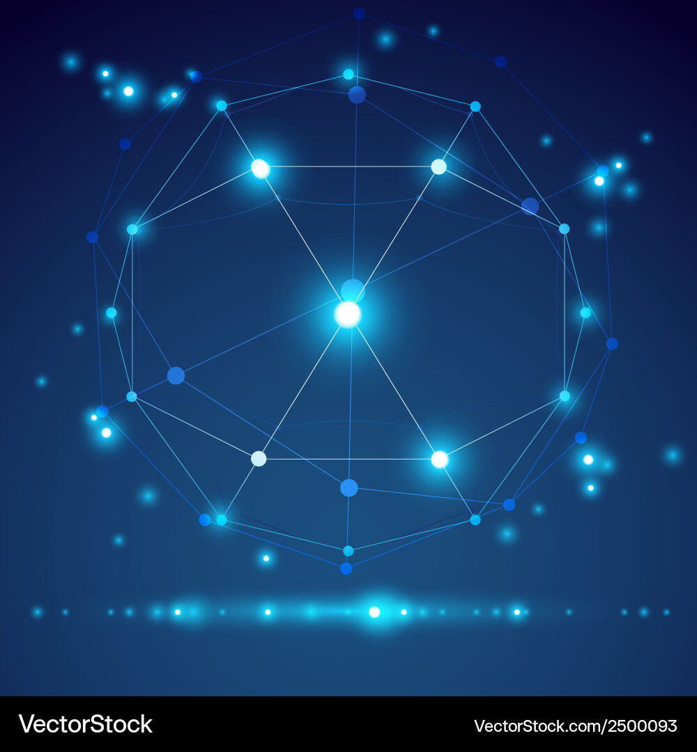 Abstract 3d wireframe object clear eps 10 vector image