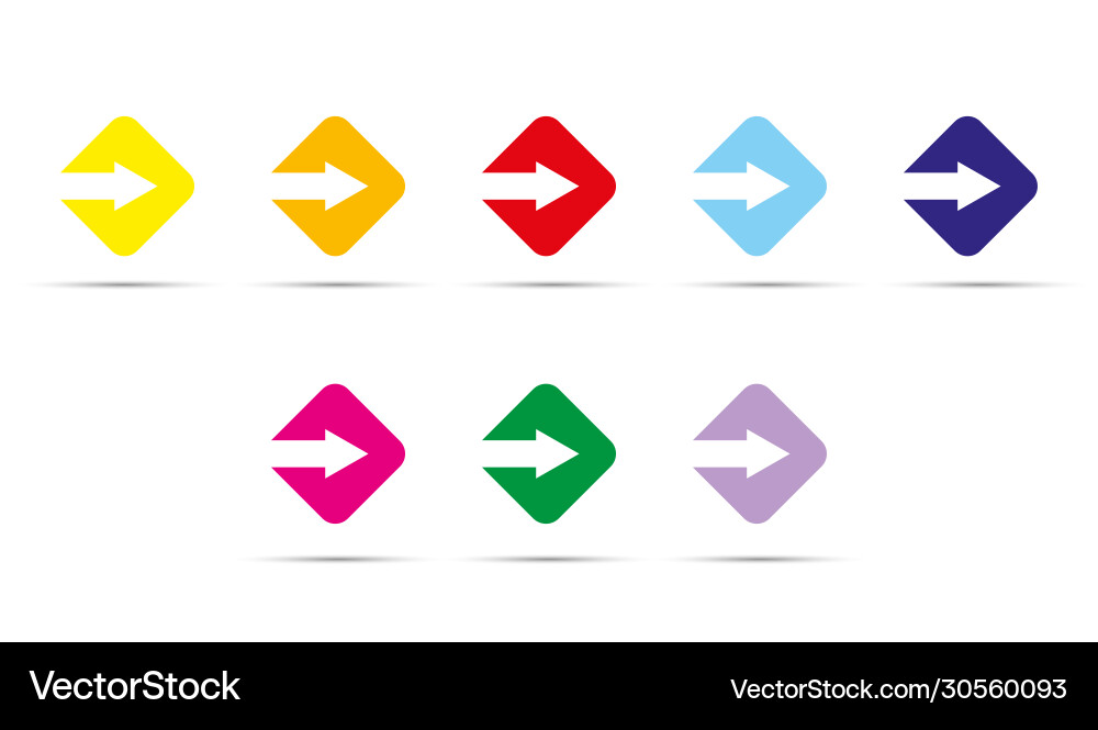 Arrow is cut from a square color set elements vector image