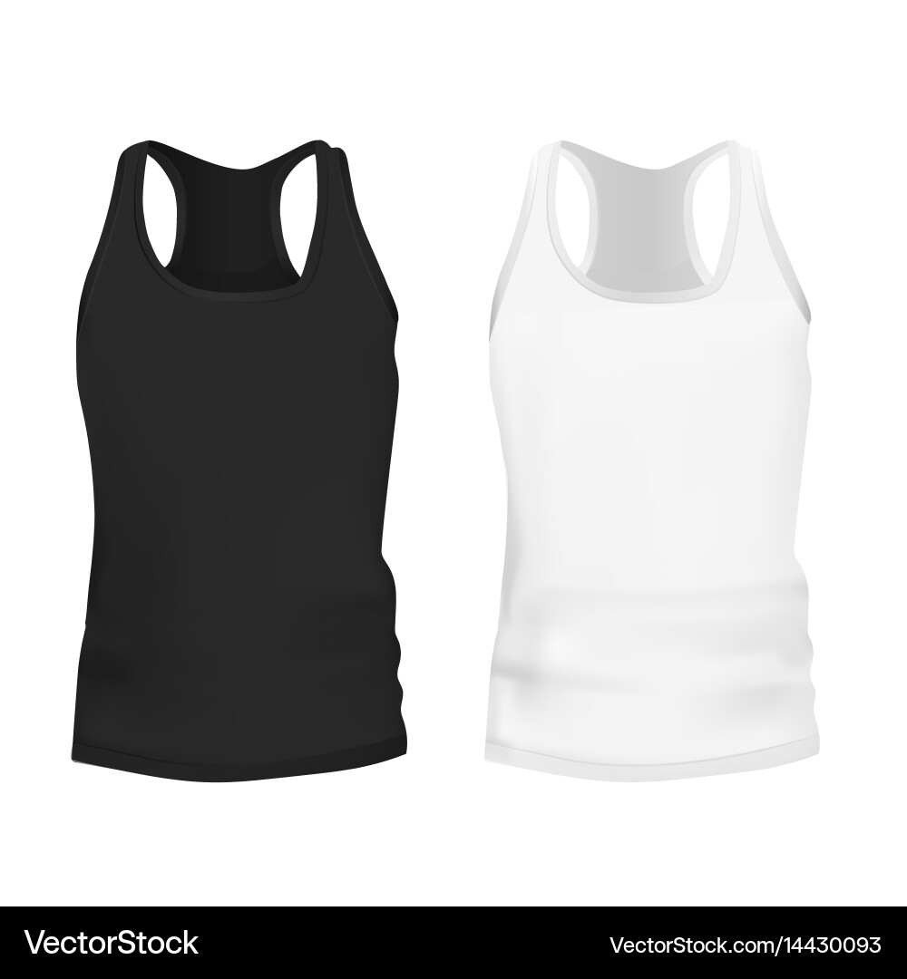 Black and White Tank Top Vector Image