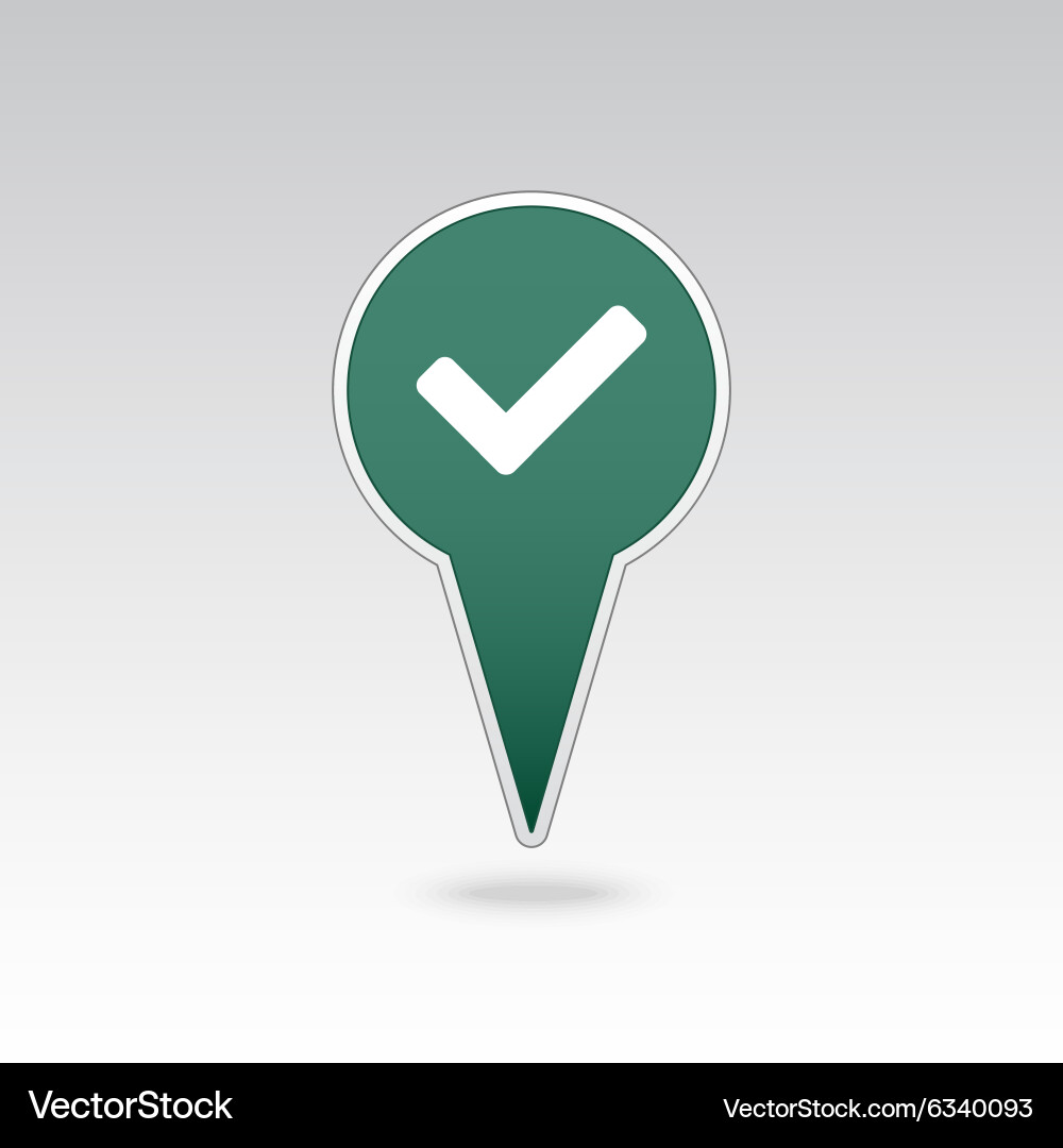 Check pin map icon pointer markers vector image