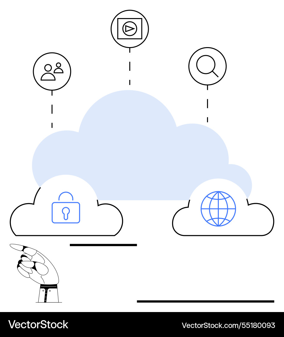 Cloud computing concept with services icons Cloud computing concept with services icons vector image