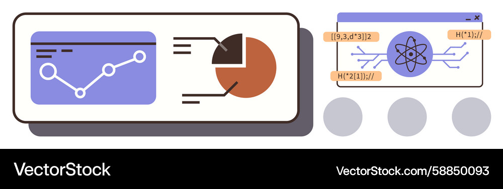 Data analytics dashboard with charts Vector Image