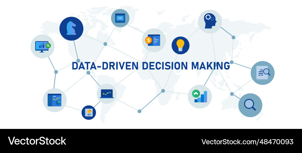 Data driven decision making strategy analysis Data driven decision making strategy analysis vector image