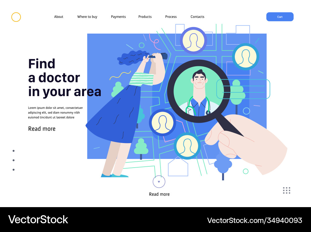Find a doctor - medical insurance Find a doctor - medical insurance vector image