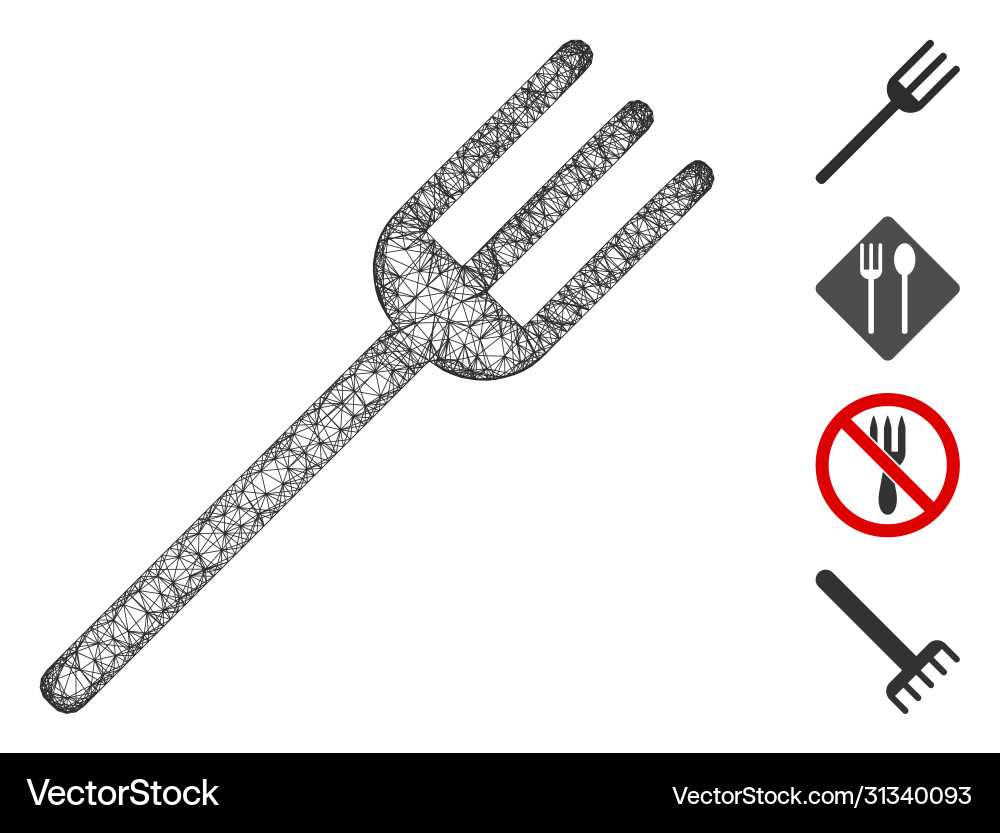 Fork web mesh Fork web mesh vector image
