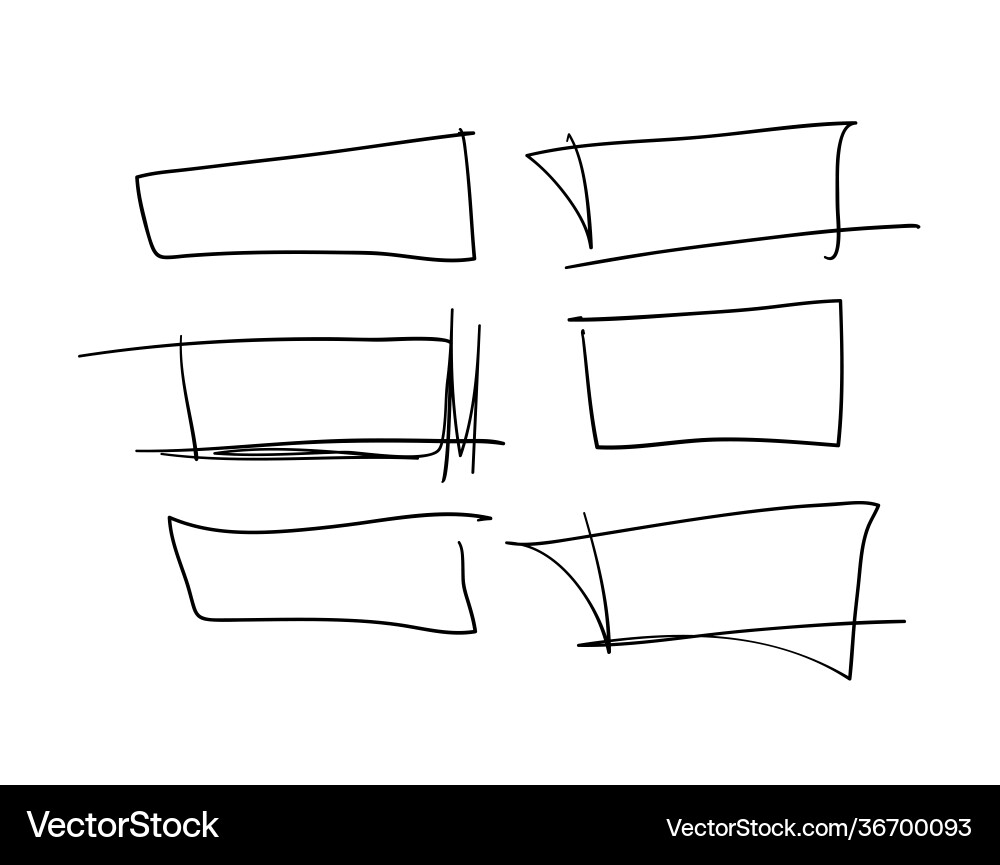 Hand drawn set objects for design use black Hand drawn set objects for design use black vector image