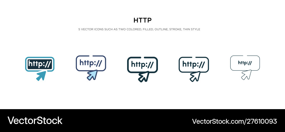 Http icon in different style two colored vector image