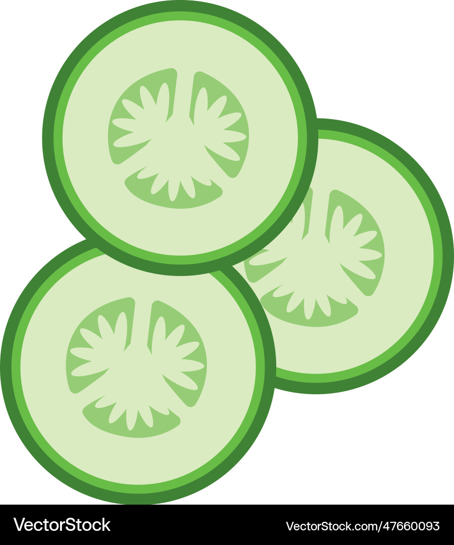 Isolated colored cucumber slices icon flat design vector image
