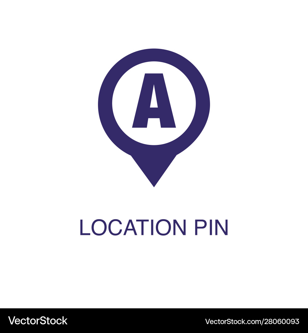 Location pin element in flat simple style on white Vector Image