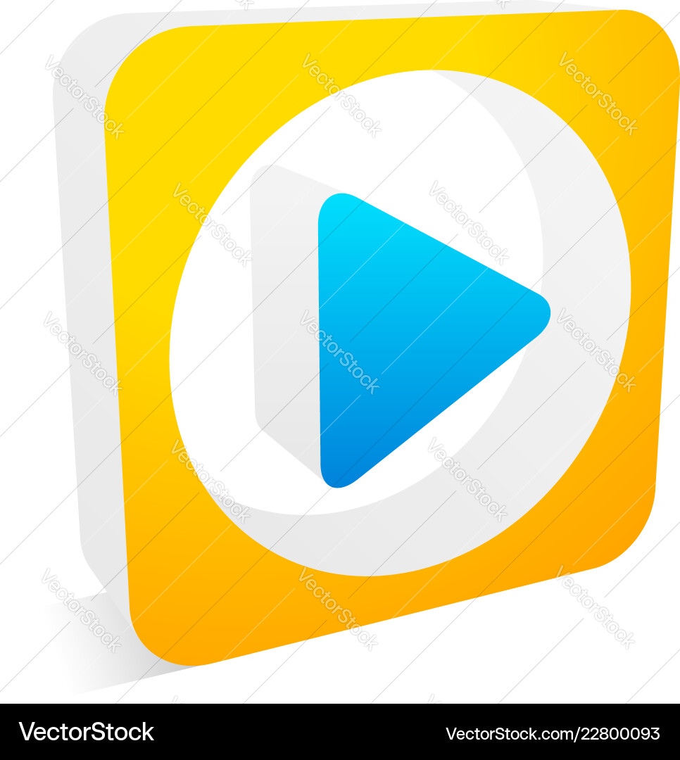 Play button arrow symbol in rectangle with shadow Play button arrow symbol in rectangle with shadow vector image