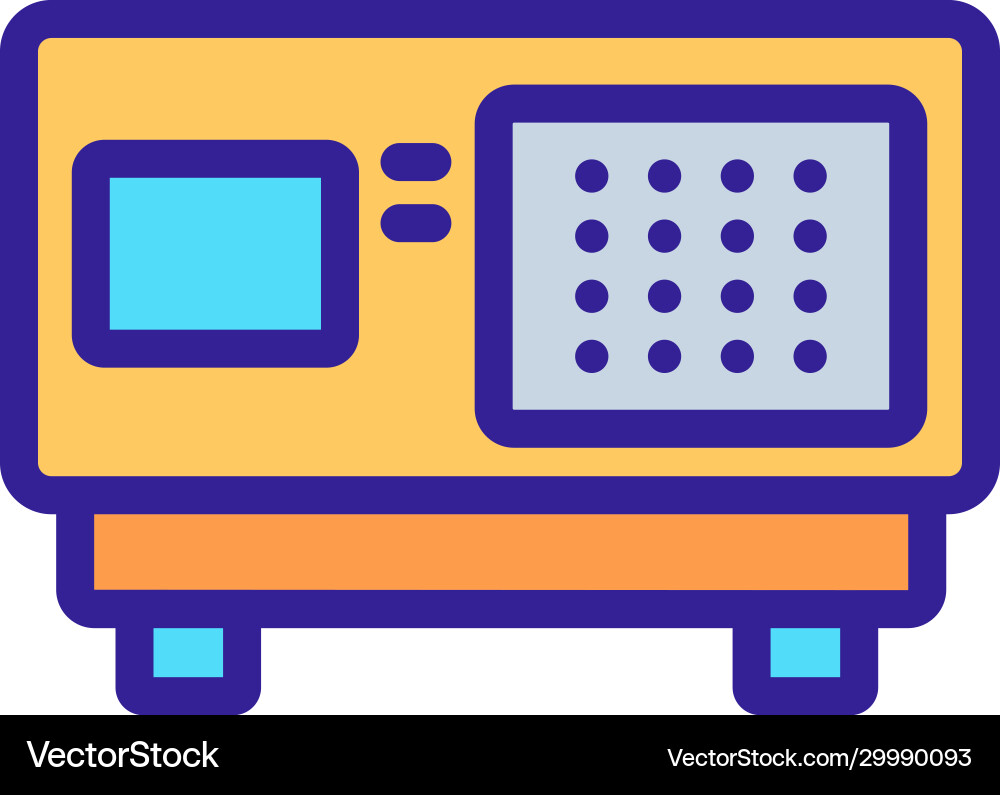 Retro computer icon isolated contour Retro computer icon isolated contour Vector Image