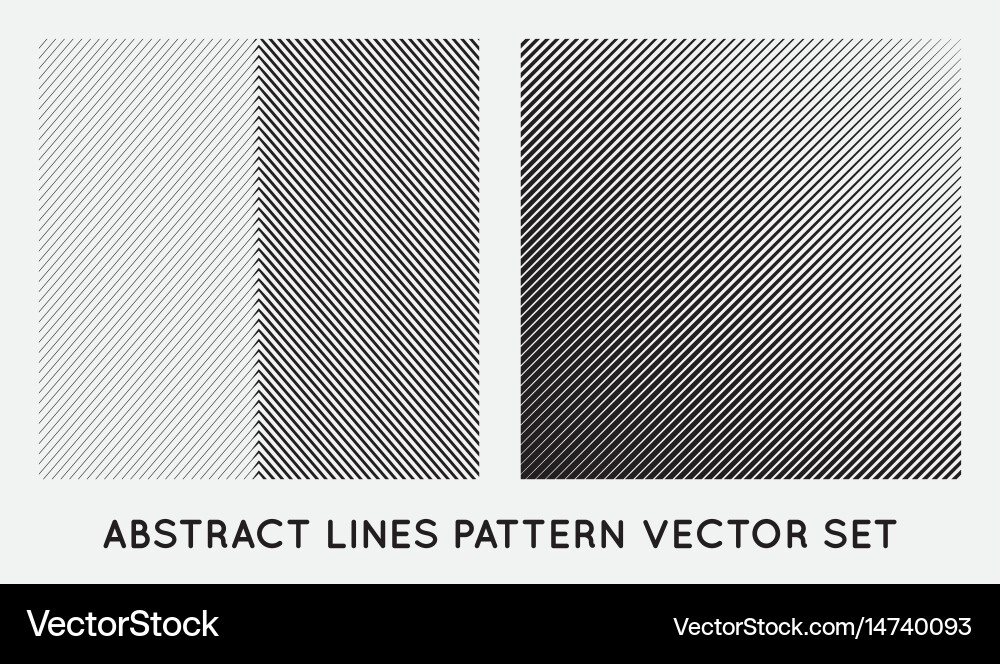 Set diagonal oblique edgy lines pattern Vector Image