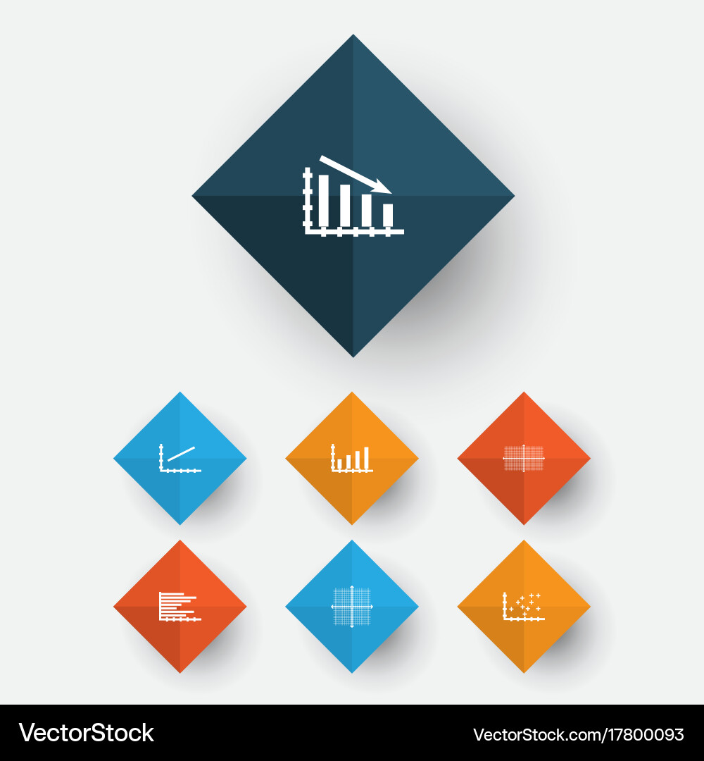 Set of graphs diagrams and statistics icons vector image
