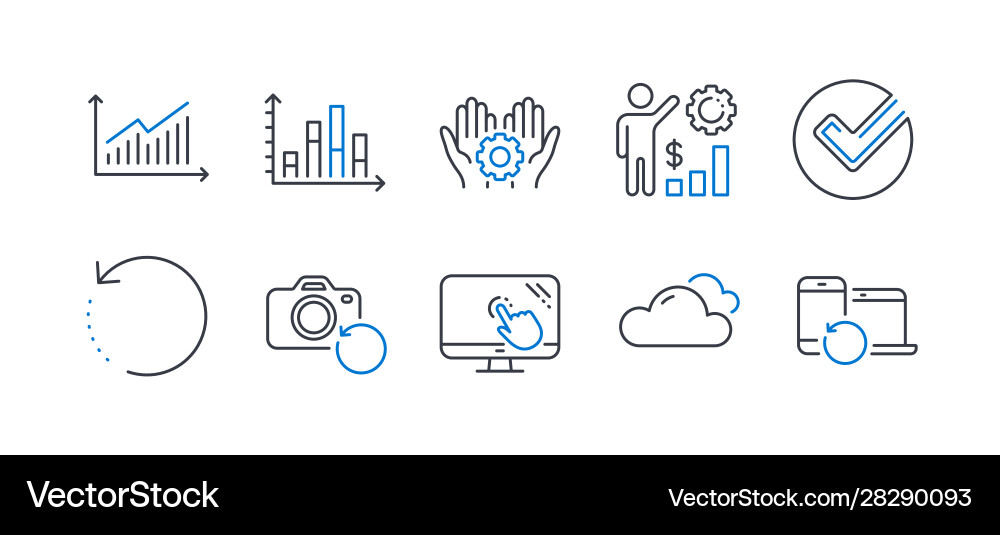 Set science icons such as graph diagram Set science icons such as graph diagram vector image