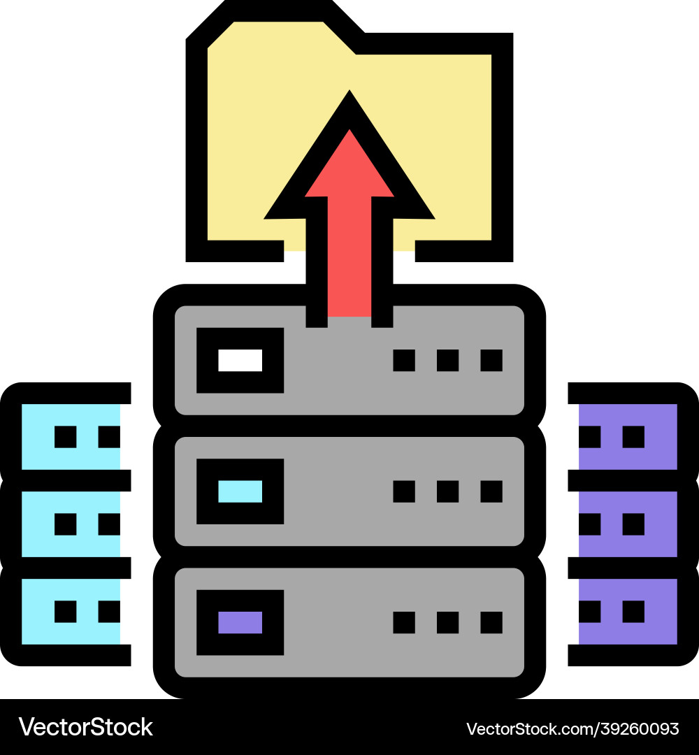 Storaging knowledge on server color icon Storaging knowledge on server color icon vector image