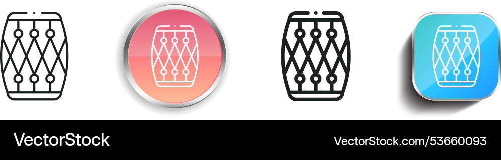 Trommel-Icon dünne lineare regelmäßige und Schaltfläche Stil Trommel-Icon dünne lineare regelmäßige und Schaltfläche Stil vektorbild