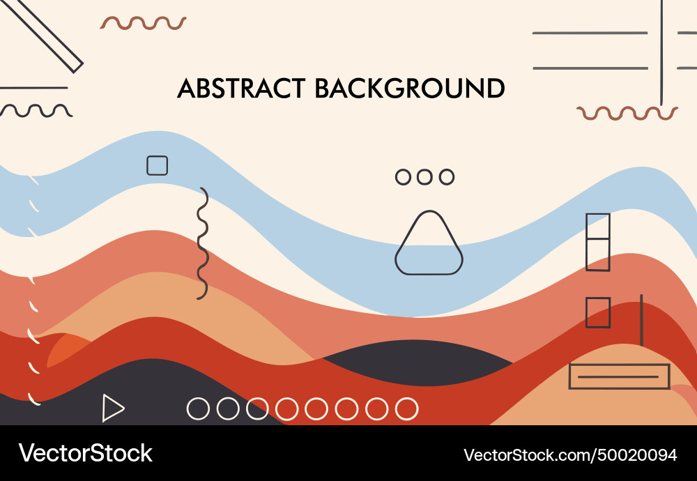 Abstract background with colorful wave retro style Vector Image