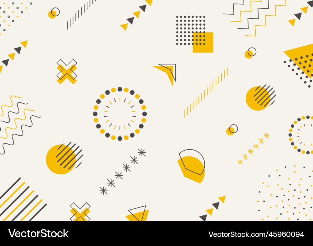Abstract geometric background with memphis element Vector Image