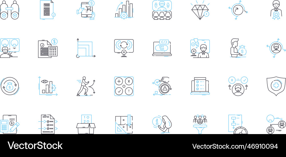 Agile Method lineare Icons setzen Scrum sprint Agile Method lineare Icons setzen Scrum sprint vektorbild
