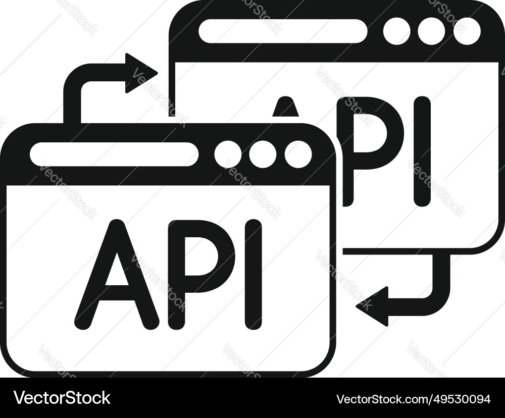 Api change secure icon simple gear hosting Api change secure icon simple gear hosting vector image