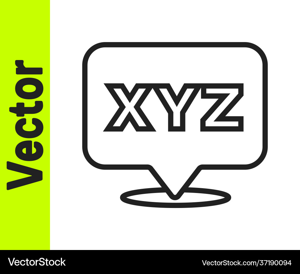 Black line xyz coordinate system icon isolated Black line xyz coordinate system icon isolated vector image