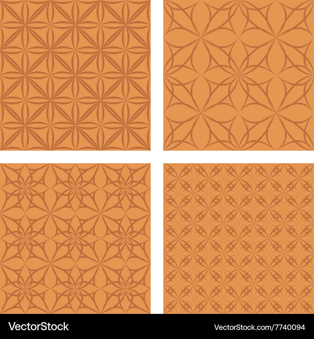 Copper seamless pattern background set vector image