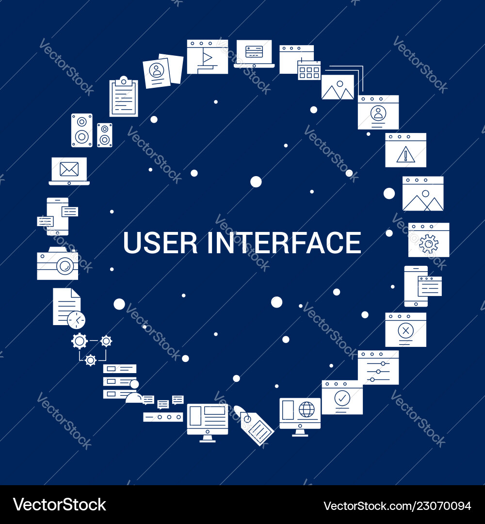 Creative user interface icon background Creative user interface icon background vector image
