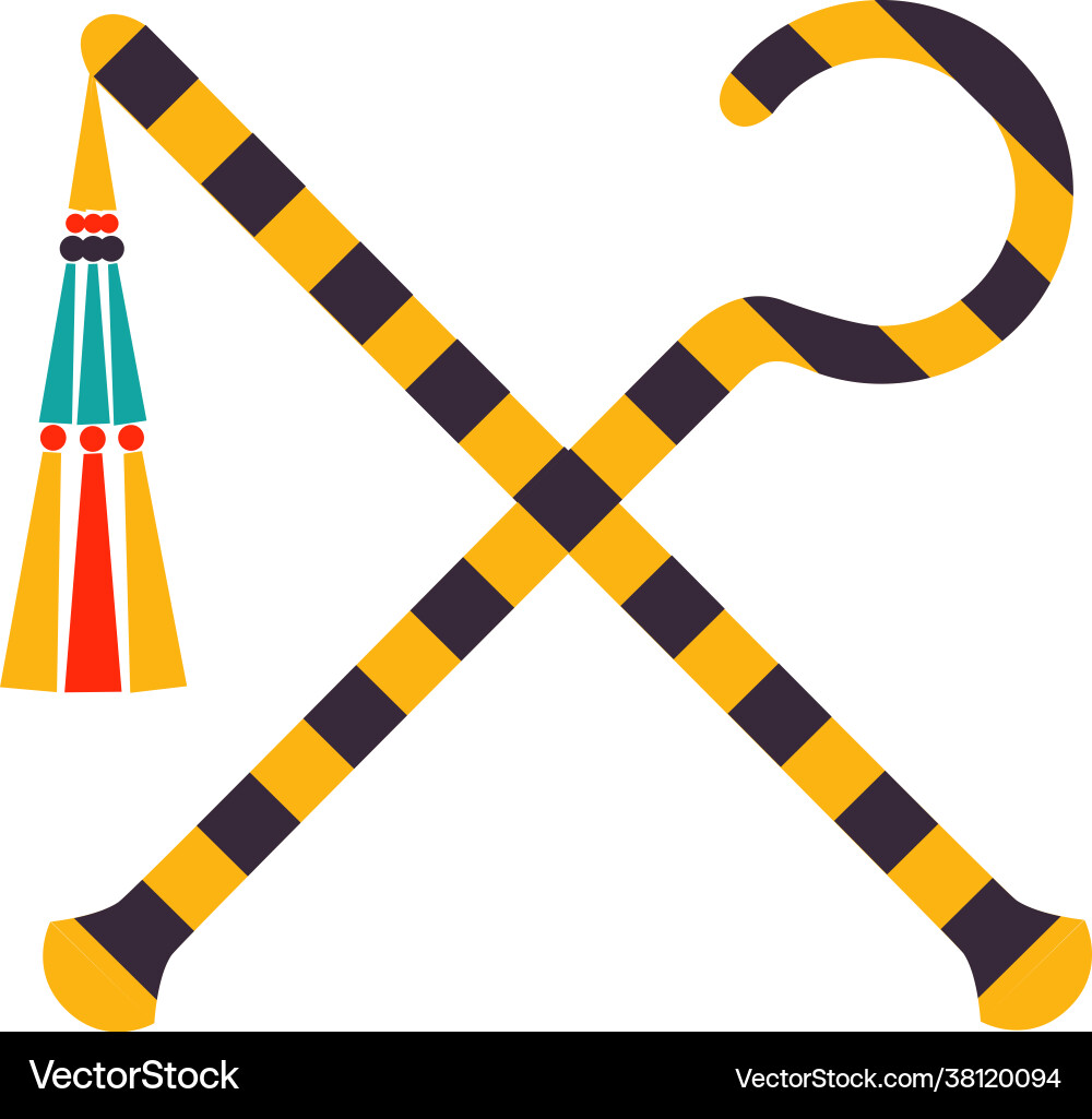 Crossed sceptre and whip as ancient egyptian Crossed sceptre and whip as ancient egyptian vector image
