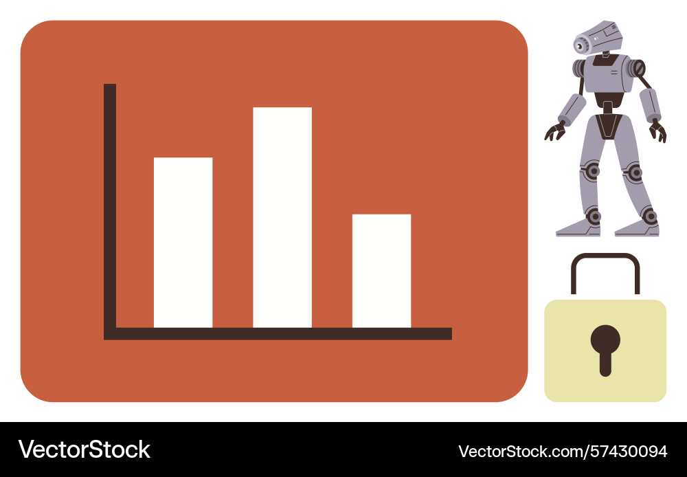 Data analytics robotics and cybersecurity Data analytics robotics and cybersecurity vector image