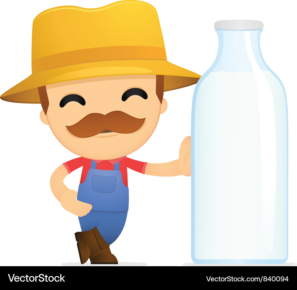 Fröhlicher Cartoon Farmer vektorbild
