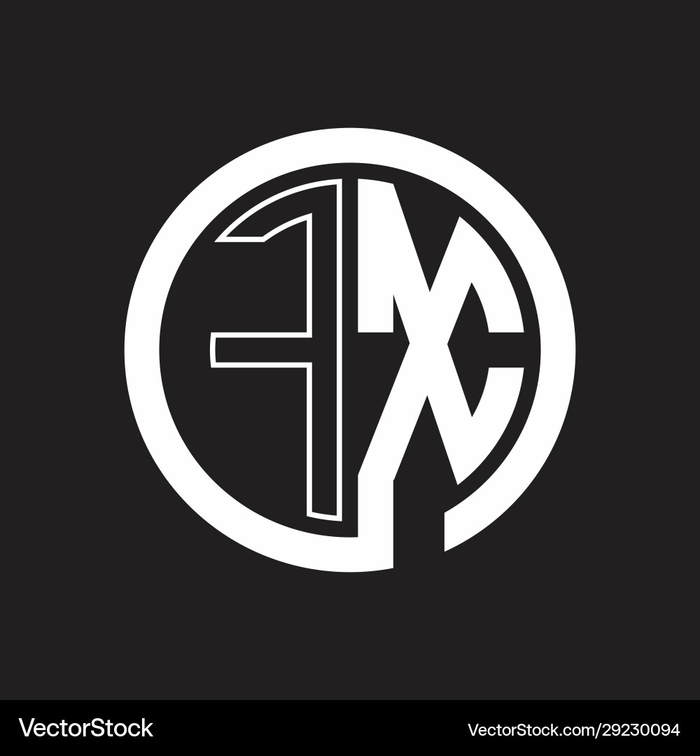 Fx logo with circle rounded negative space design Vector Image