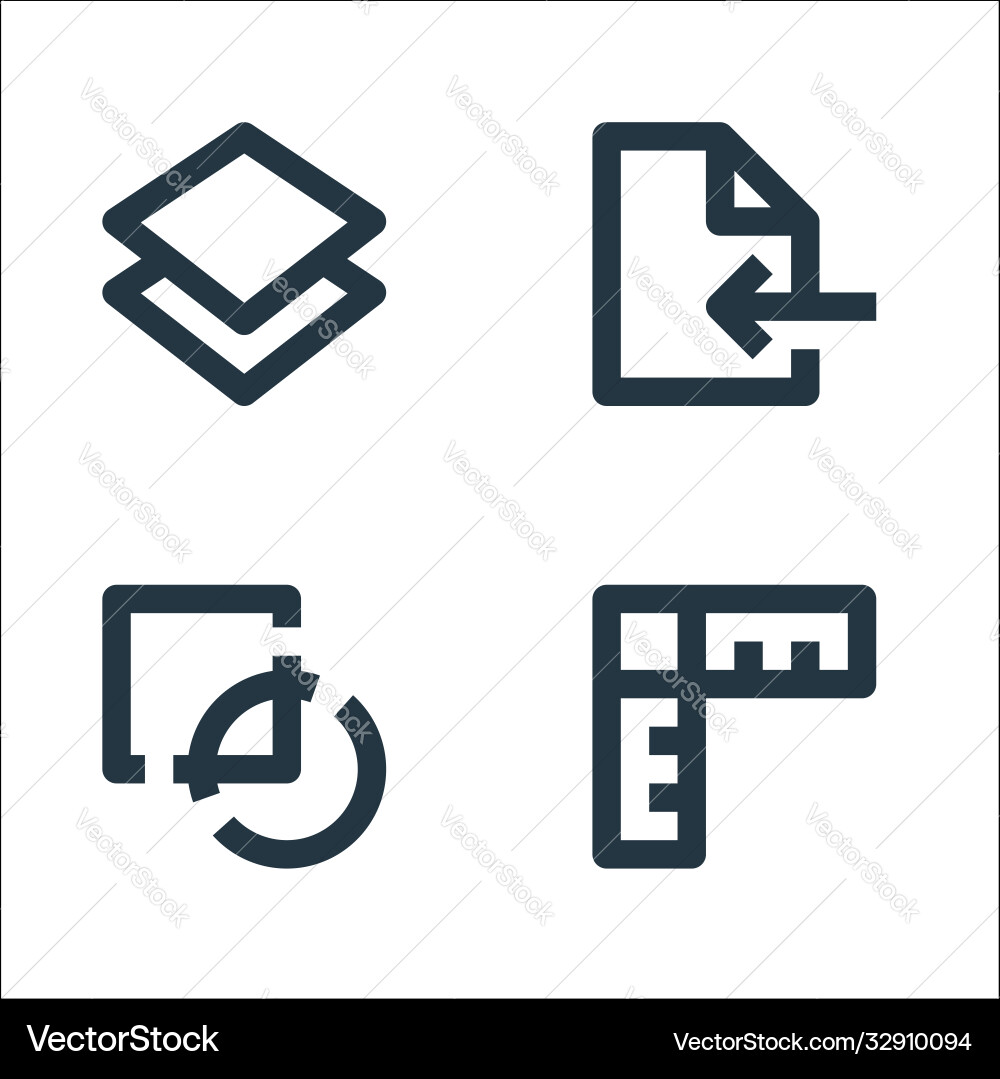 Graphic design line icons linear set quality Graphic design line icons linear set quality Vector Image