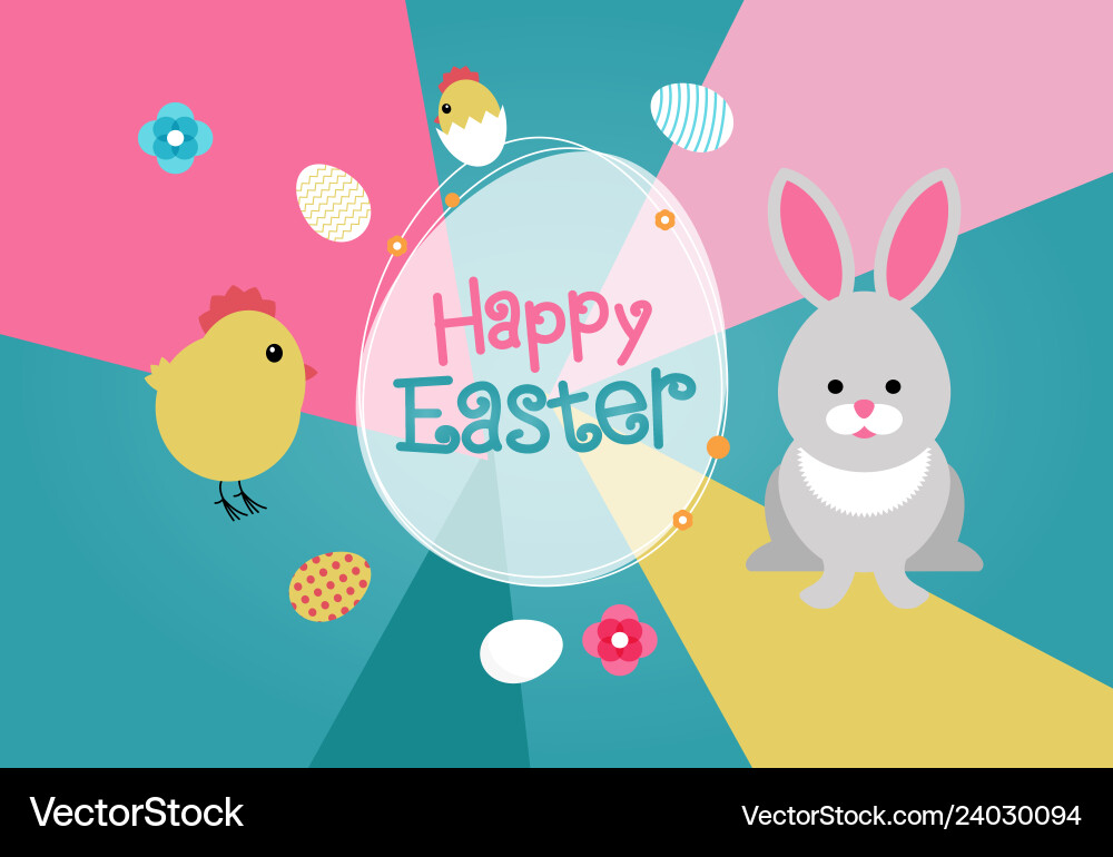 Greeting card with easter rabbit Greeting card with easter rabbit Vector Image
