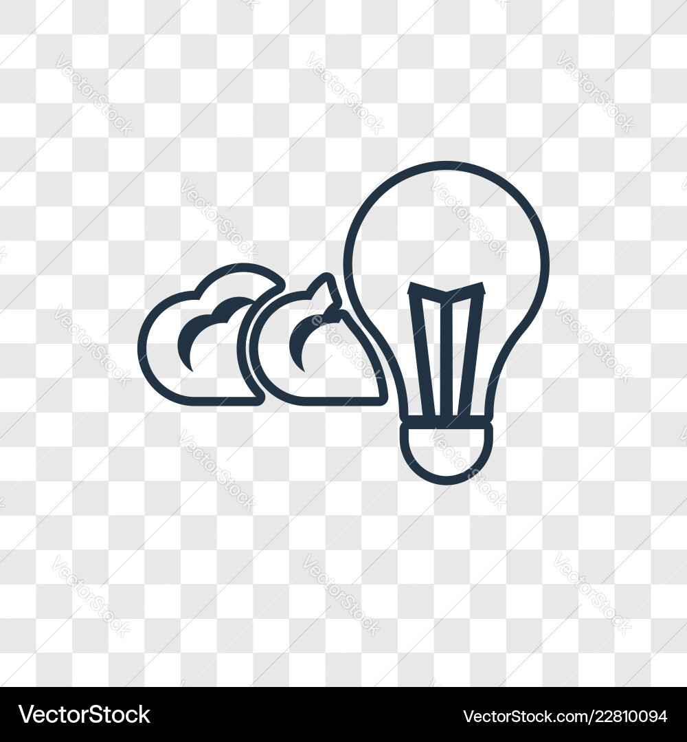 Idea concept linear icon isolated on transparent Idea concept linear icon isolated on transparent vector image
