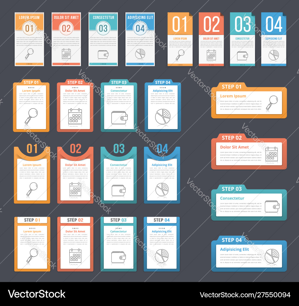 Infographic templates with numbers and text vector image