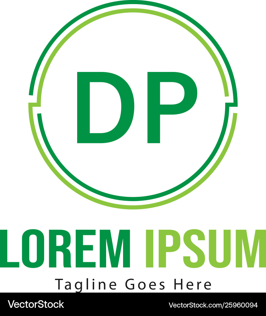 Initial dp logo template with modern frame vector image