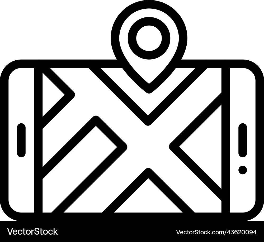 Map on smartphone icon location and navigation vector image