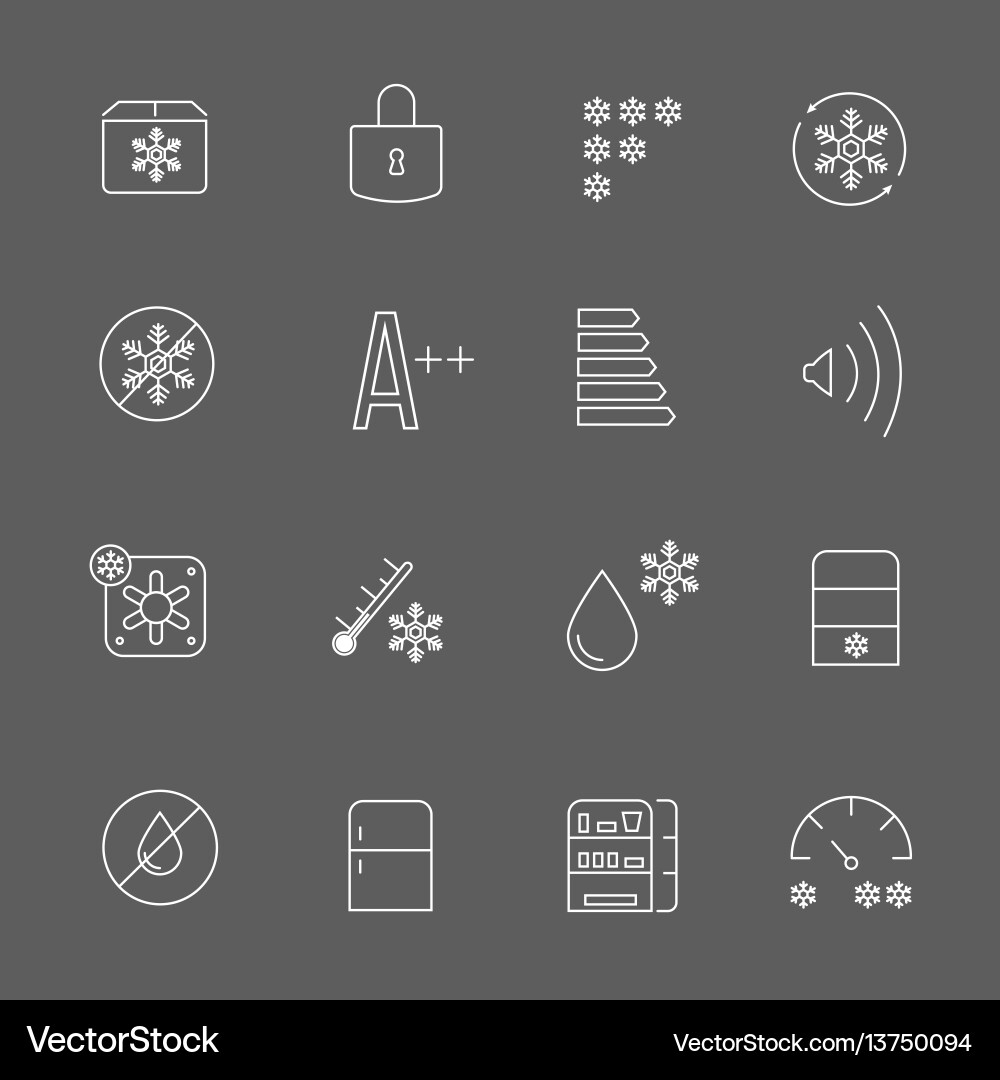 Refrigerator & Freezer Icons Vector Image