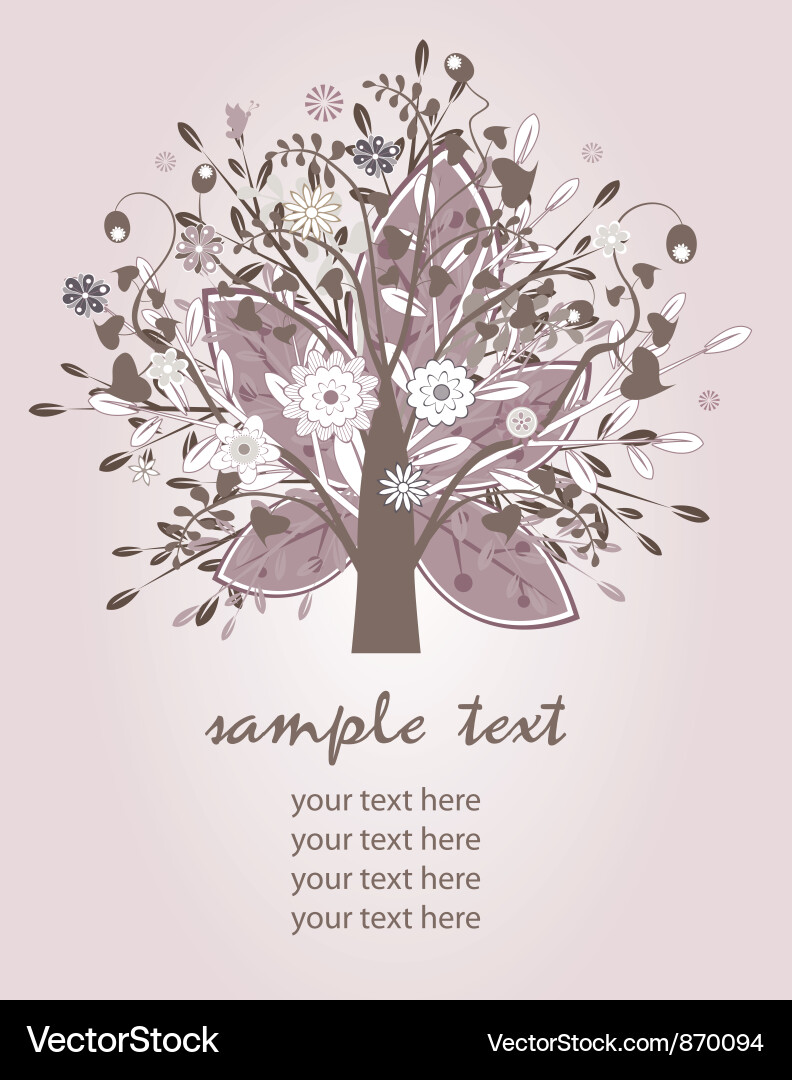 Retro background with tree Vector Image