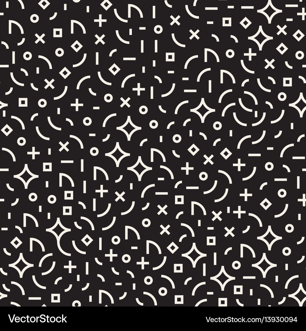 Retro geometric line shapes seamless patterns Vector Image