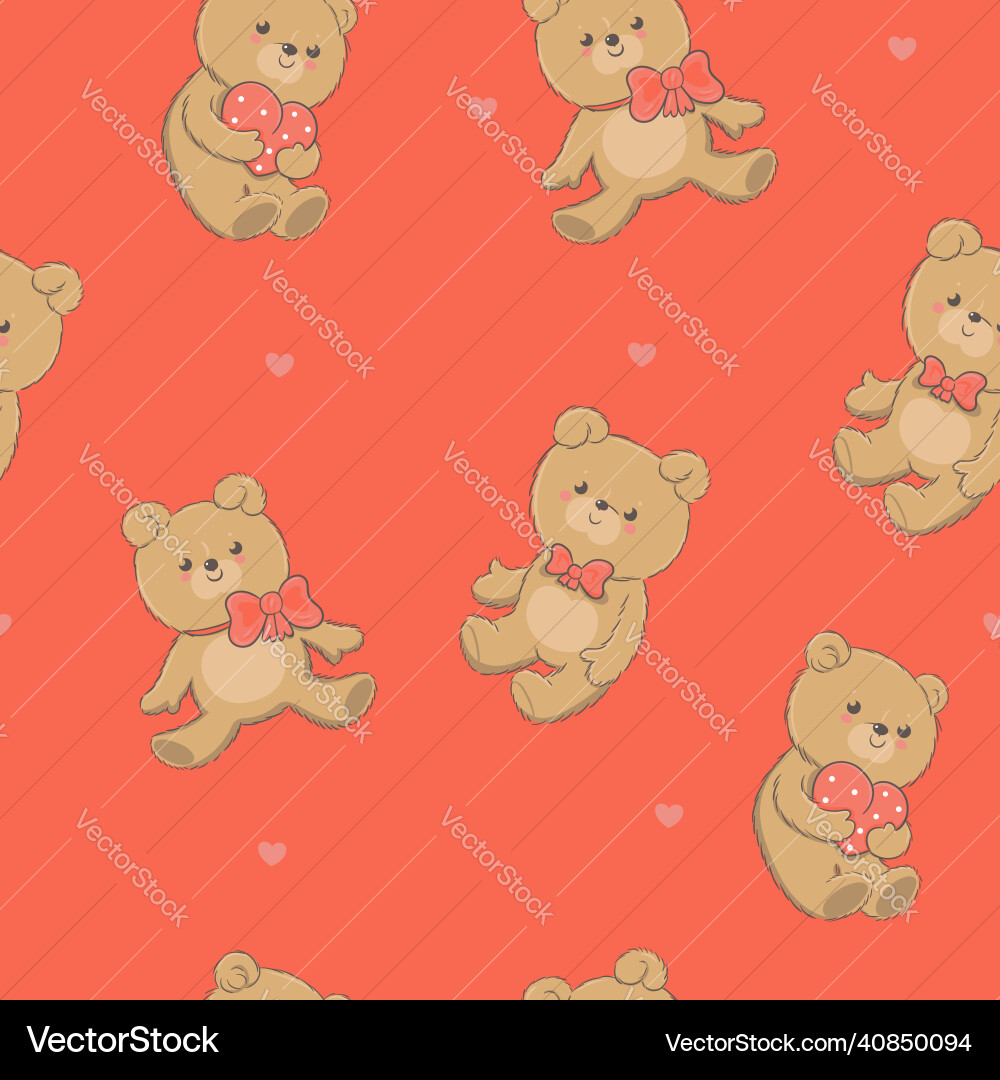 Seamless pattern with teddy bears graphics Seamless pattern with teddy bears graphics vector image